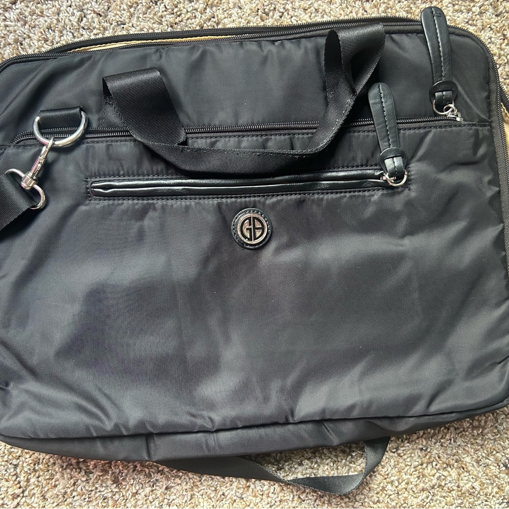 Gianni Bernini Black Nylon Laptop Bag